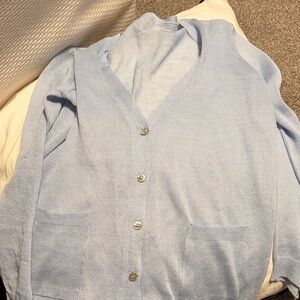 Elegant Sky Blue Women's Cardigan